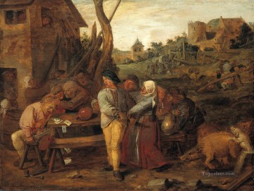 農民の喧嘩パーティー バロックの田園生活 アドリアン・ブラウワー Oil Paintings